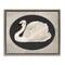 Stupell Industries Vintage Swan in Rounded Oval Floating Frame By Lettered and Lined